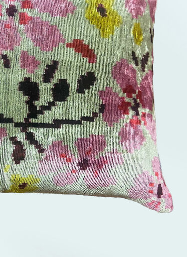 Les-Ottomans Flowers Velvet Cushion Green wps0691528