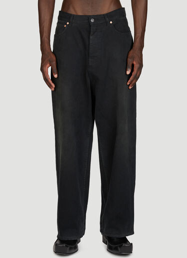 Balenciaga Sticker Baggy Jeans Black bal0355003