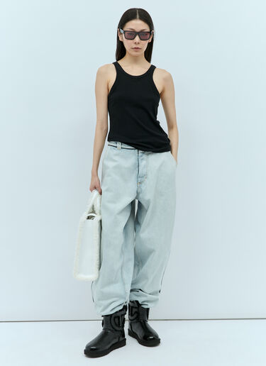 UGG x Telfar 미디엄 주름진 토트백 화이트 ugt0254008