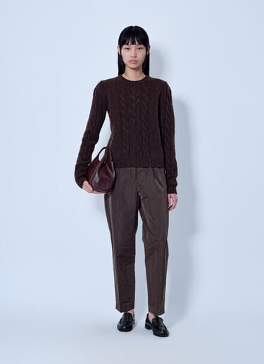 LN-CC® - Max Mara: Elasticated Waist Trousers - Dark Brown Max Mara Elasticated Waist Trousers Dark Brown max0266036