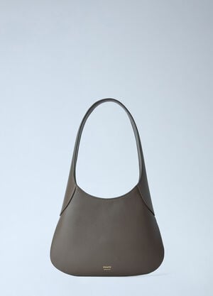 Khaite Small Joan Leather Hobo Bag Khaki kha0265023