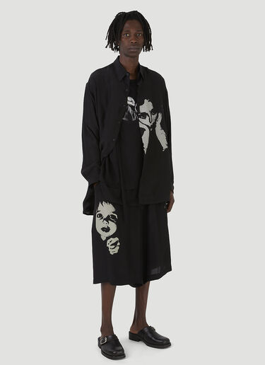 Yohji Yamamoto O-Beroko Print Shorts Black yoy0146006