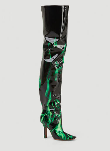 Vetements Boomerang 高筒靴 绿 vet0246026