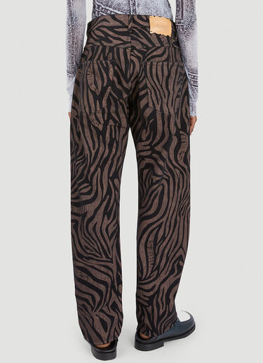 Aries Tiger Print Batten Jeans Brown ari0246007