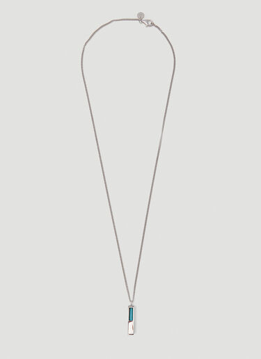 Tom Wood Cube Pendant Turquoise Necklace Silver tmw0349002