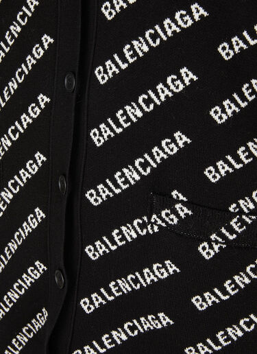 Balenciaga Logo Intarsia Cardigan Black bal0248053