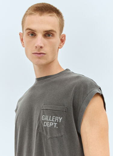 Gallery Dept. Logo Print T-Shirt Grey gdp0158026