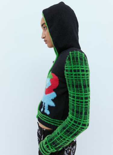 Bear Girl Hooded Knit Cardigan Chopova Lowena Bear Girl Hooded Knit Cardigan Green cho0254003