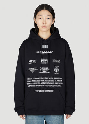 VTMNTS Movie Barcode Definition Hooded Sweatshirt Black vtm0354008