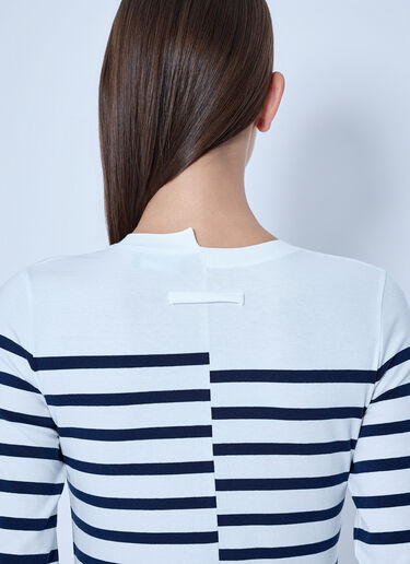 LN-CC® - Jean Paul Gaultier: Striped Crewneck Long-Sleeve Top - White Jean Paul Gaultier Striped Crewneck Long-Sleeve Top White jpg0266011