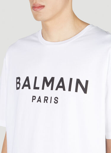 Balmain 로고 프린트 T-셔츠 화이트 bln0151002