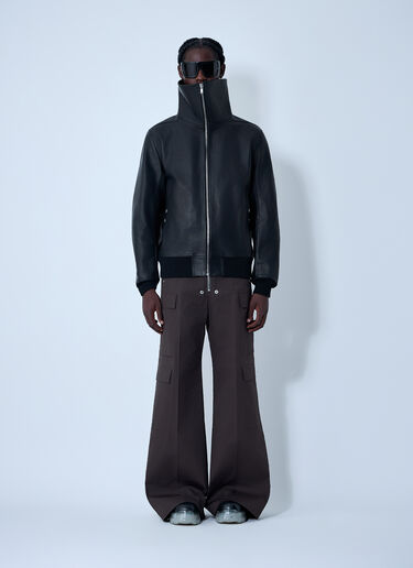 皮革飞行员夹克  Rick Owens 皮革飞行员夹克  黑色 ric0162001