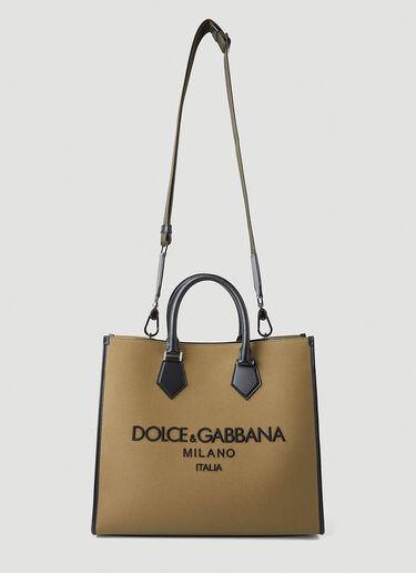 Dolce & Gabbana 刺绣徽标托特包 绿色 dol0147048