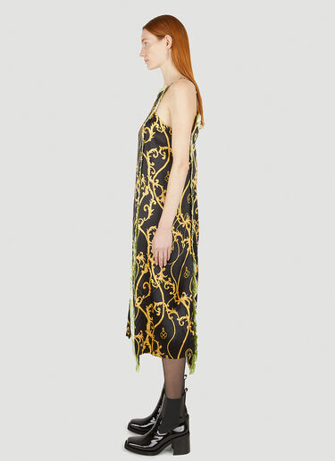 GANNI 오네이트 프린트 패널 슬립 드레스 블랙 gan0247012