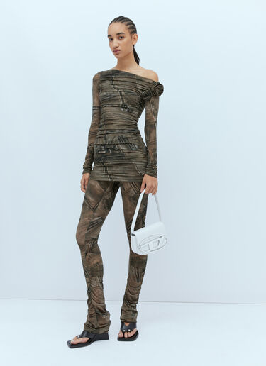 Blumarine 개더 미디 드레스 그린 blm0254002