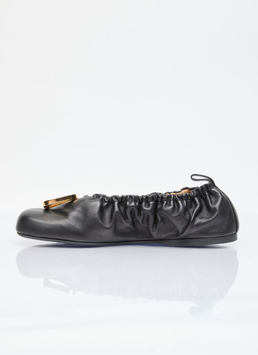 JW Anderson Puller 皮革芭蕾平底鞋 黑色 jwa0255002