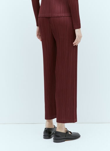 Pleats Please Issey Miyake Monthly Colors: October Pleated Pants Burgundy plp0255002