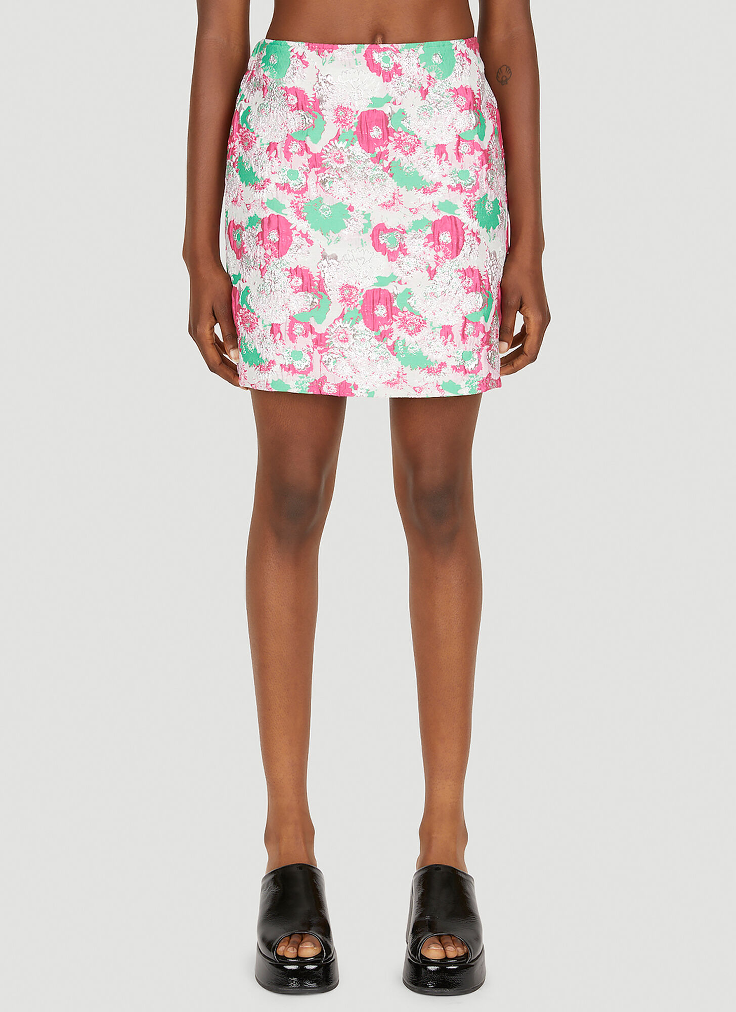 Shop Ganni 3d Floral Skirt