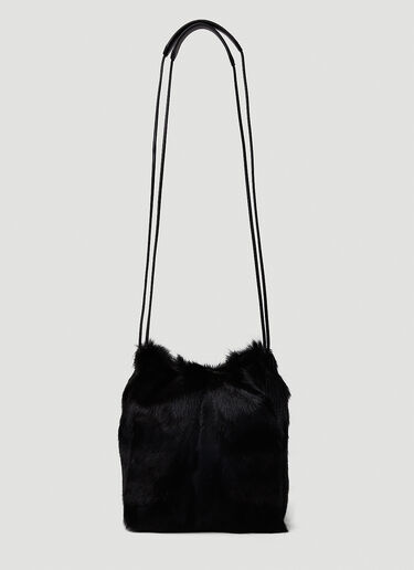 Jil Sander Dumpling Drawstring Shoulder Bag Black jil0251055