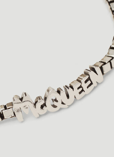 Alexander McQueen Graffiti Logo Bracelet Silver amq0149091