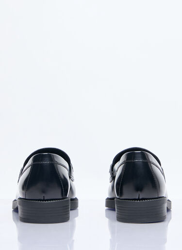 Prada Logo Plaque Leather Loafers Black pra0258036