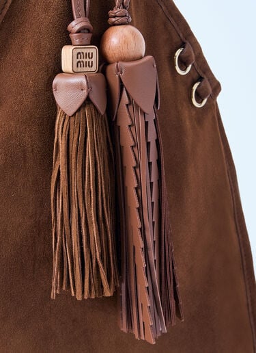 Suede Handbag With Tassels Miu Miu Suede Handbag With Tassels Brown miu0261020