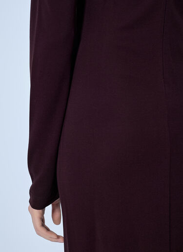 LN-CC® - Max Mara: Asymmetric Draped Dress - Dark Brown Max Mara Asymmetric Draped Dress Dark Brown max0266046