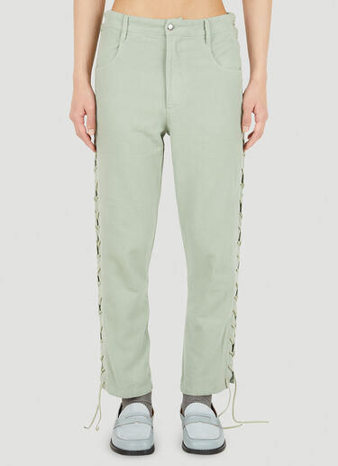 Eckhaus Latta Laced Pants Green eck0150004