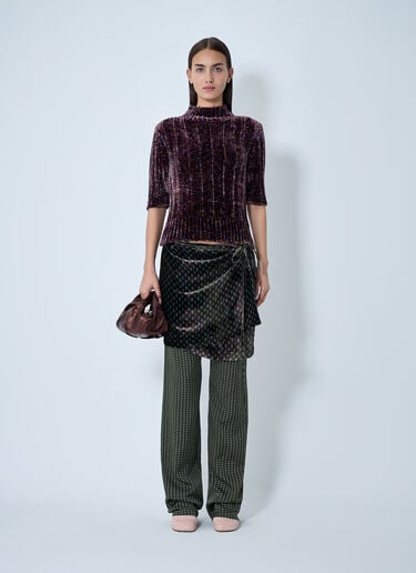 Velour Rib Sweater Dries Van Noten Velour Rib Sweater Purple dvn0262015