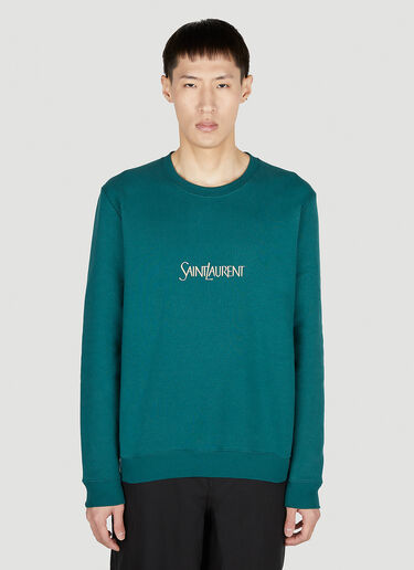Saint Laurent 正面徽标刺绣运动衫 绿色 sla0151039