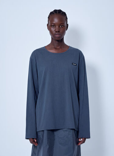 Miu Miu Stretch Poplin Top Blue miu0366054