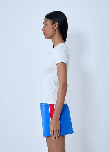 Logo Print T-Shirt Miu Miu Logo Print T-Shirt Blue miu0263013