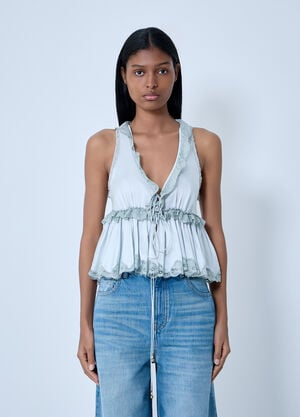 Chloé Silk Satin Tie-Front Top White chl0262002