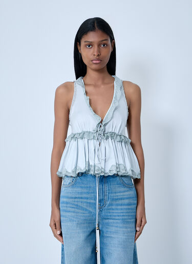 Silk Satin Tie-Front Top Chloé Silk Satin Tie-Front Top White chl0262002