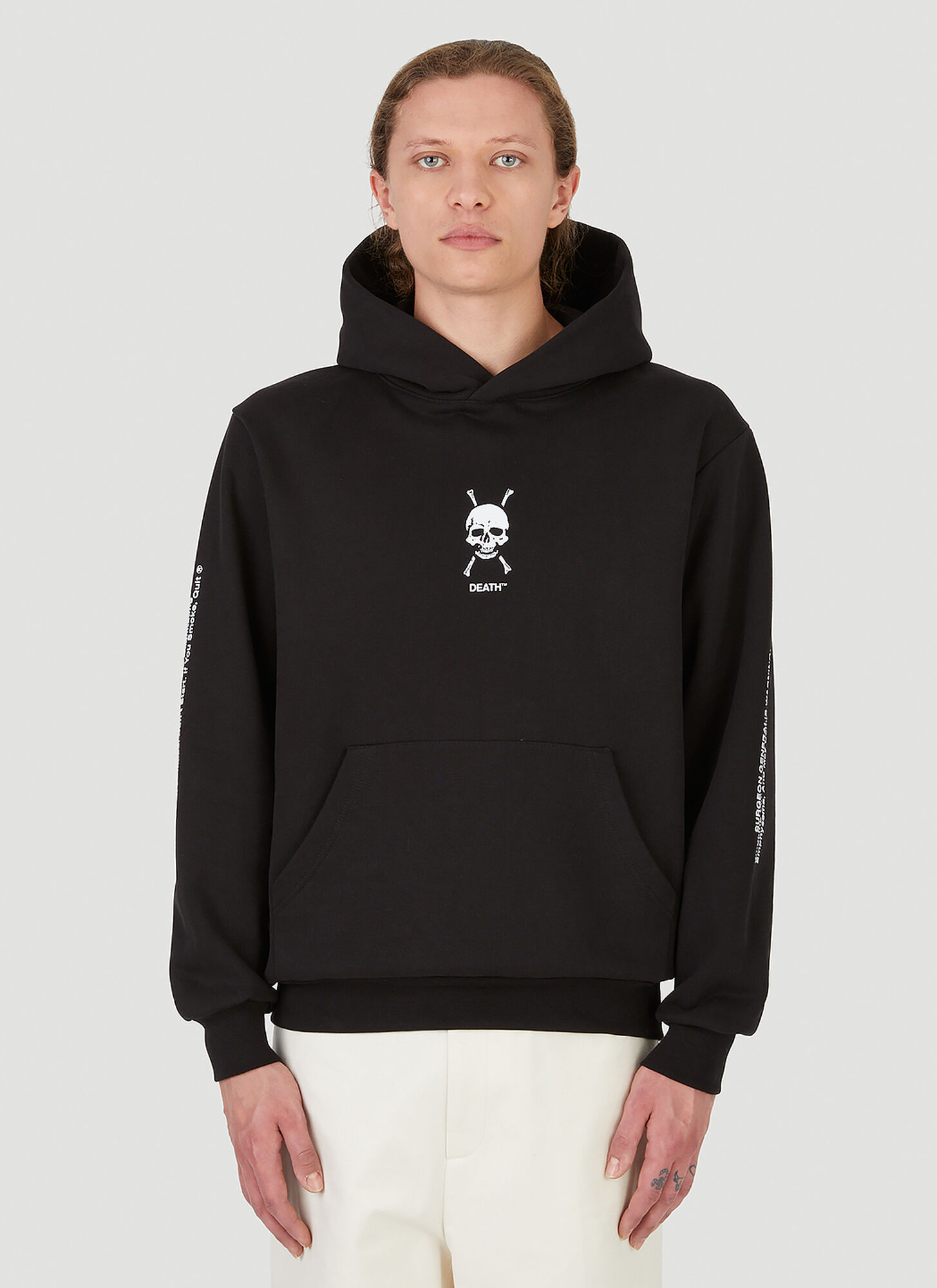 Death Cigarettes Skull Graphic-print Hoodie In Black