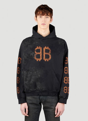 Balenciaga Crypto BB Hooded Sweatshirt Black bal0153003