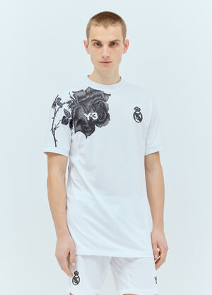Y-3 x Real Madrid 로고 프린트 저지 티셔츠 블랙 rma0156014