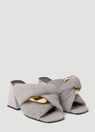JW Anderson Chain Twist Heeled Mules Grey jwa0251005