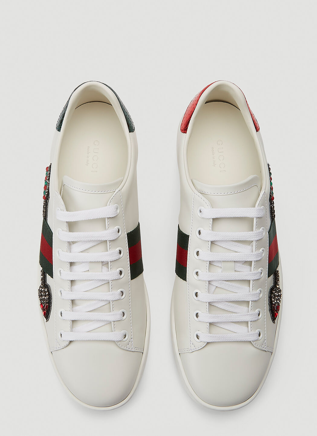 Gucci New Ace Arrow Sneakers in White LN CC