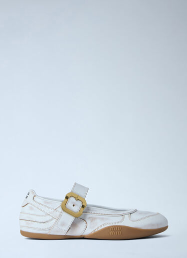 Miu Miu Gymnasium Ballerina Flats White miu0264112