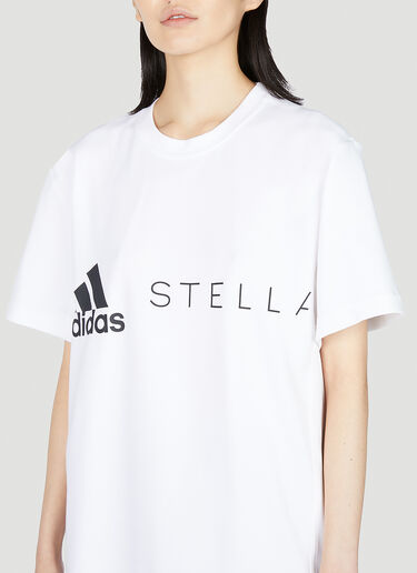 adidas by Stella McCartney 로고 프린트 티셔츠 화이트 asm0251003