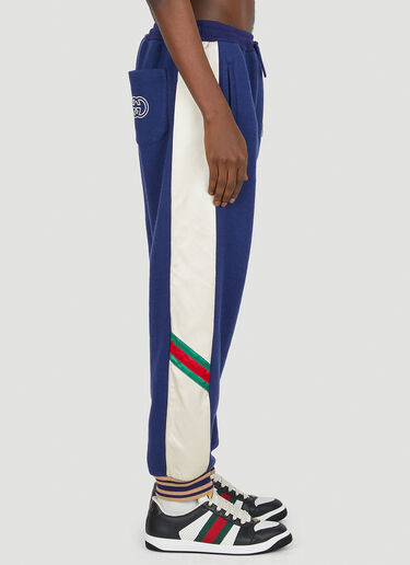 Gucci 织带条纹拼色运动裤 蓝色 guc0151059