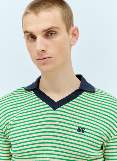 Wales Bonner Sonic Polo Shirt Green wbn0156005