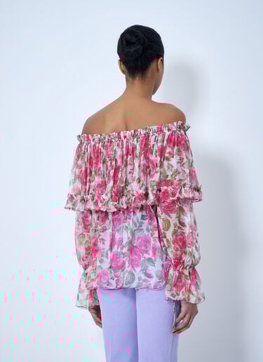 Chloé Off-Shoulder Floral Blouse Pink chl0264021