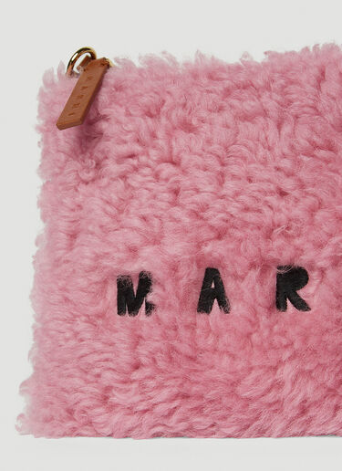 Marni Tumbled Shearling Shoulder Bag Pink mni0249041