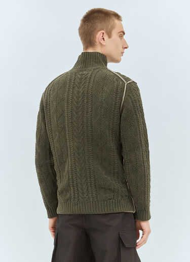 C.P. Company Cable Knit Cardigan Green pco0158001