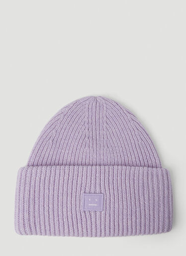 Acne Studios Face Patch Beanie Hat Lilac acn0251018