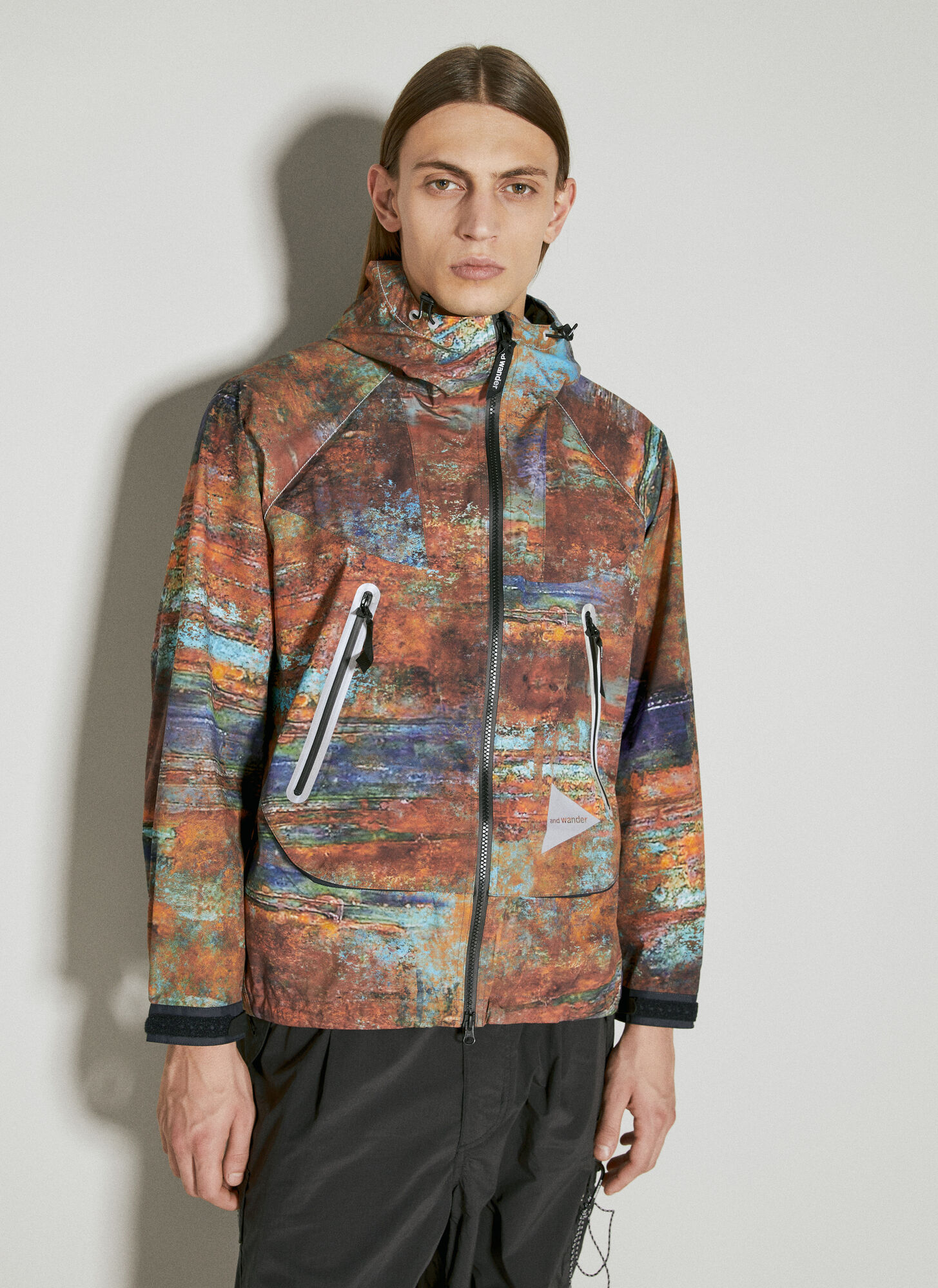 And Wander Pertex Printed Rain Jacket In Multicolour