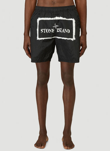 Stone Island Logo Swim Shorts Black sto0144053