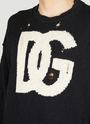 Dolce & Gabbana 仿旧徽标针织衫 黑色 dol0152006